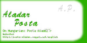aladar posta business card